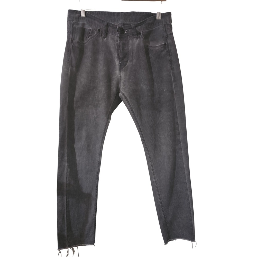 HERENCIA ARGENTINA Gray Wash Denim Jeans Frayed Hem Slim Fit S/P